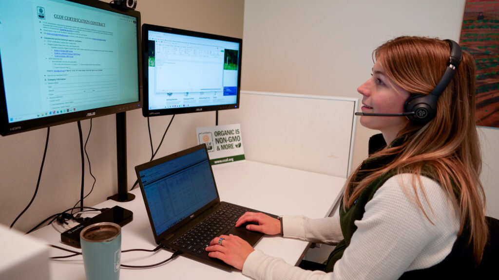 Applicant Support Staff helping producer apply for organic certification